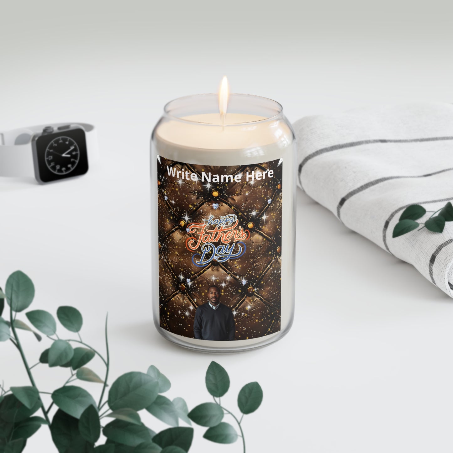Personalized Fathers Day Candle Custom Name Scented Soy Candle (13.75 oz)
