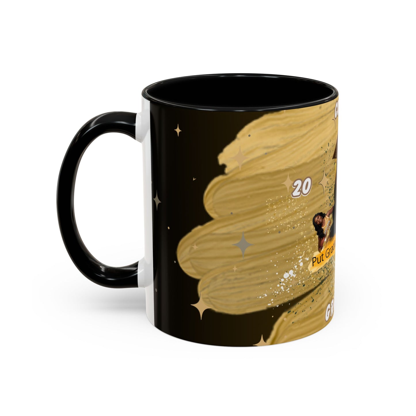 Mug: Congrats Graduate Personalized Accent Coffee Mug. Custom Name & Photo Graduation Gift (11oz)