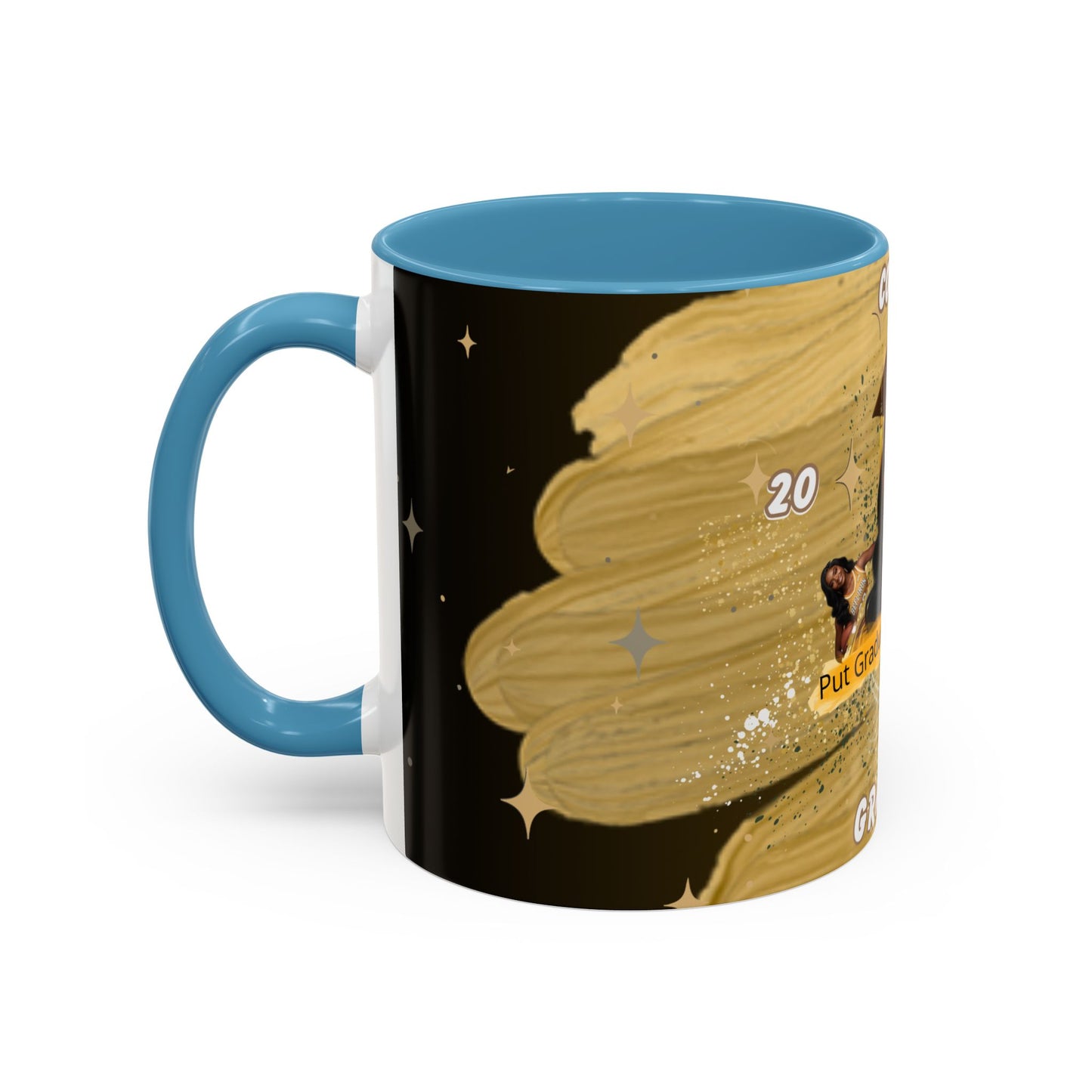 Mug: Congrats Graduate Personalized Accent Coffee Mug. Custom Name & Photo Graduation Gift (11oz)