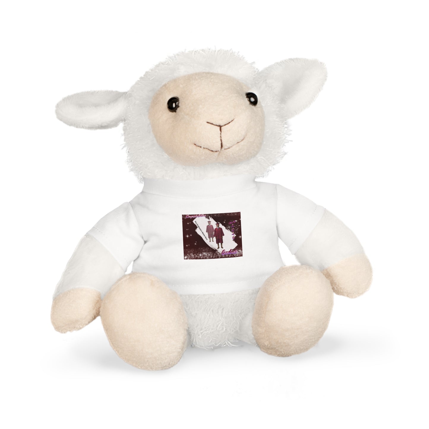 Teddy Bear Stuffed Bear Plush Graduation, personalize photo and name T-Shirt, Winter Couple Silhouette Design. Mahogany/Deep Red
