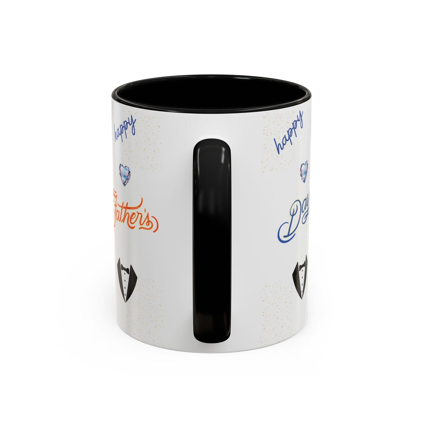 Personalized Fathers Day Coffee Mug Happy Fathers Day Photo & Name Accent Mug
