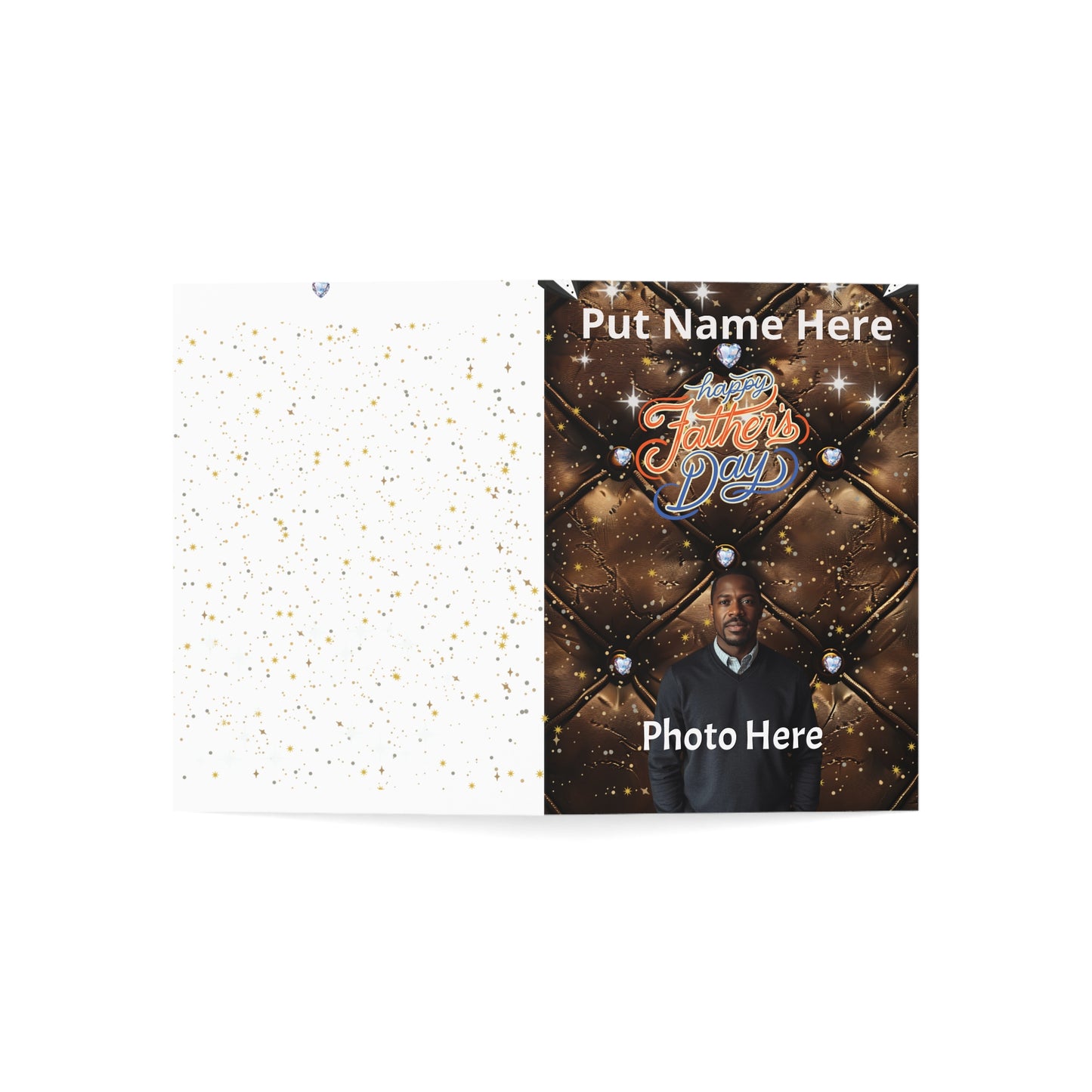 Personalized Father’s Day Greeting Card Custom Photo & Name: Physical Product