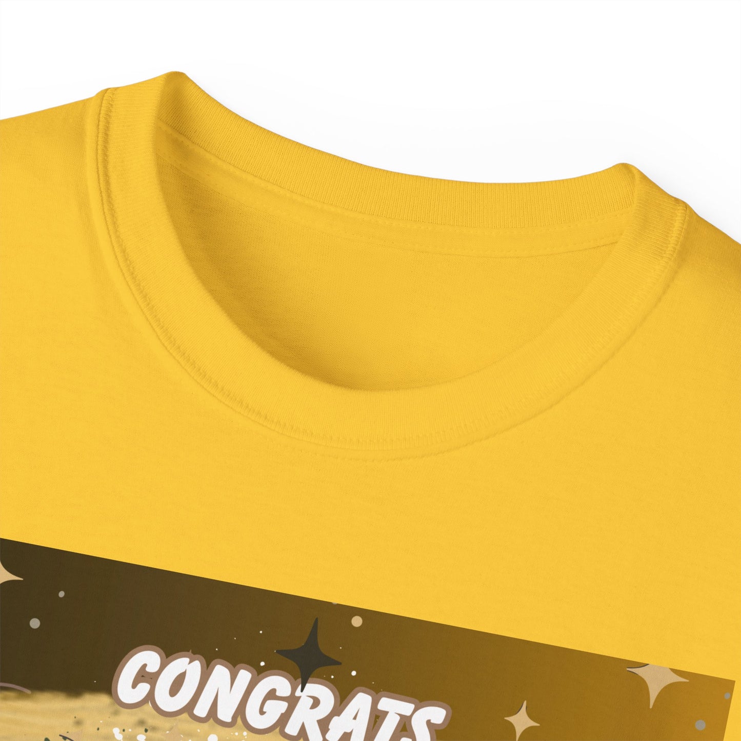 T-Shirts: Graduate Photo Tee Congrats 2026 Personalized Graduation T-Shirt. Gold/Yellow Personalize, upload your photo and write the name.