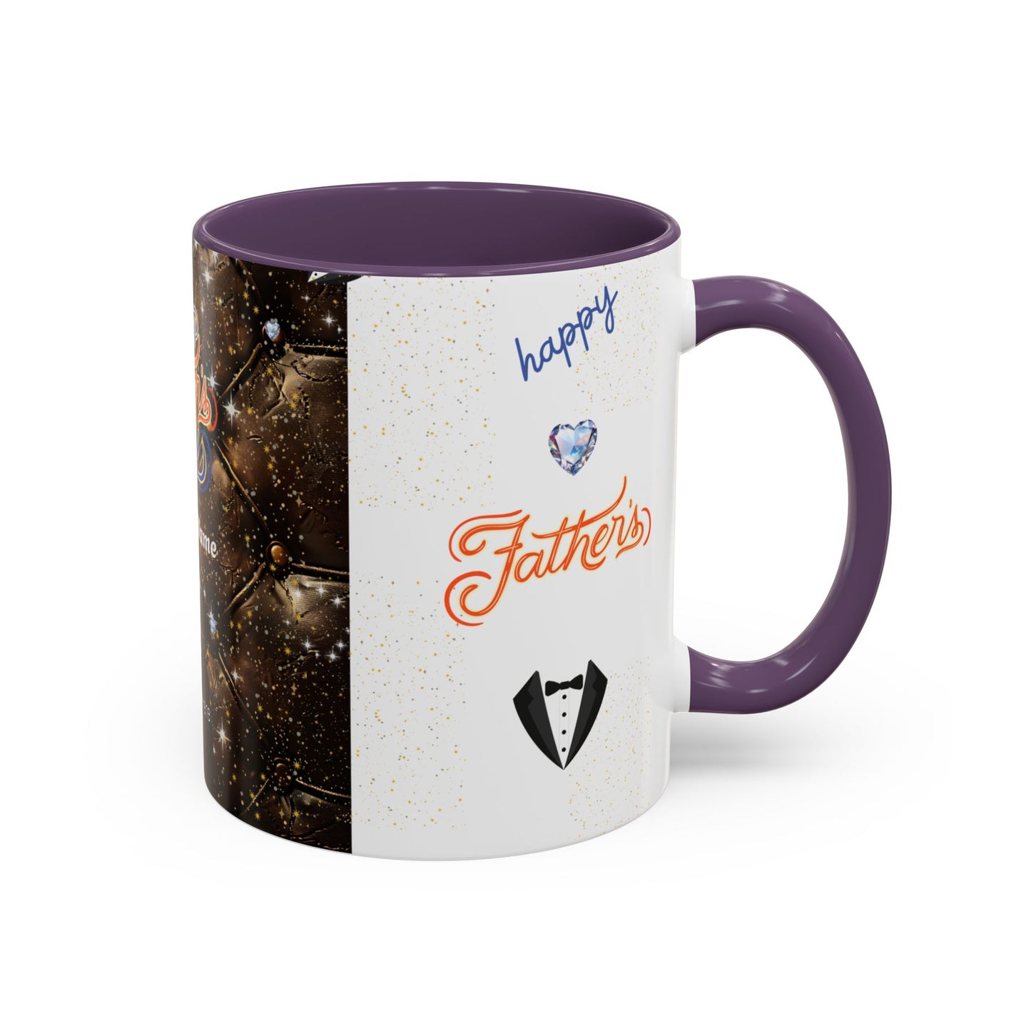 Personalized Fathers Day Coffee Mug Happy Fathers Day Photo & Name Accent Mug