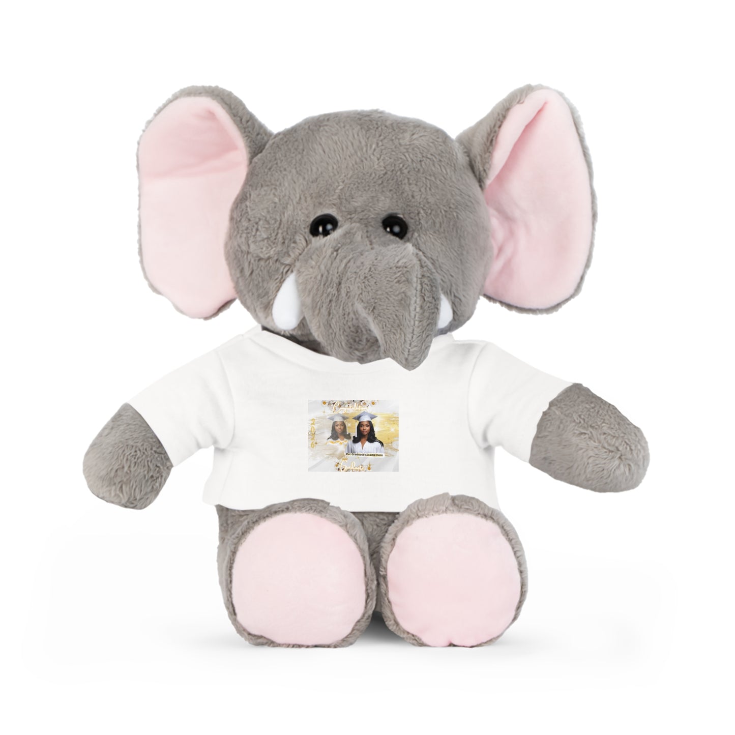 Teddy Bear Personalized Photo with Custom T‑Shirt, Keepsake Plush Gift. White