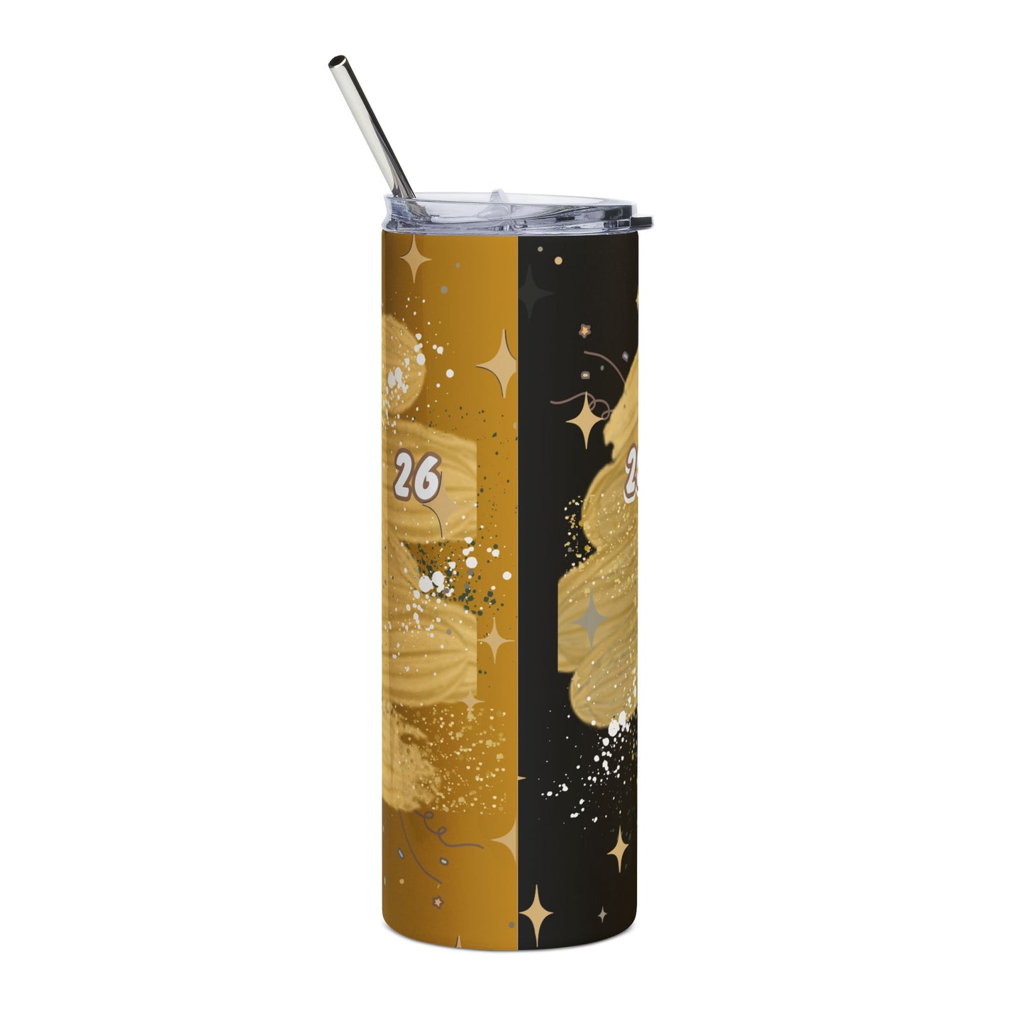 Tumbler: Graduation Photo Tumbler Personalized 20oz Stainless Steel Grad Gift. Gold