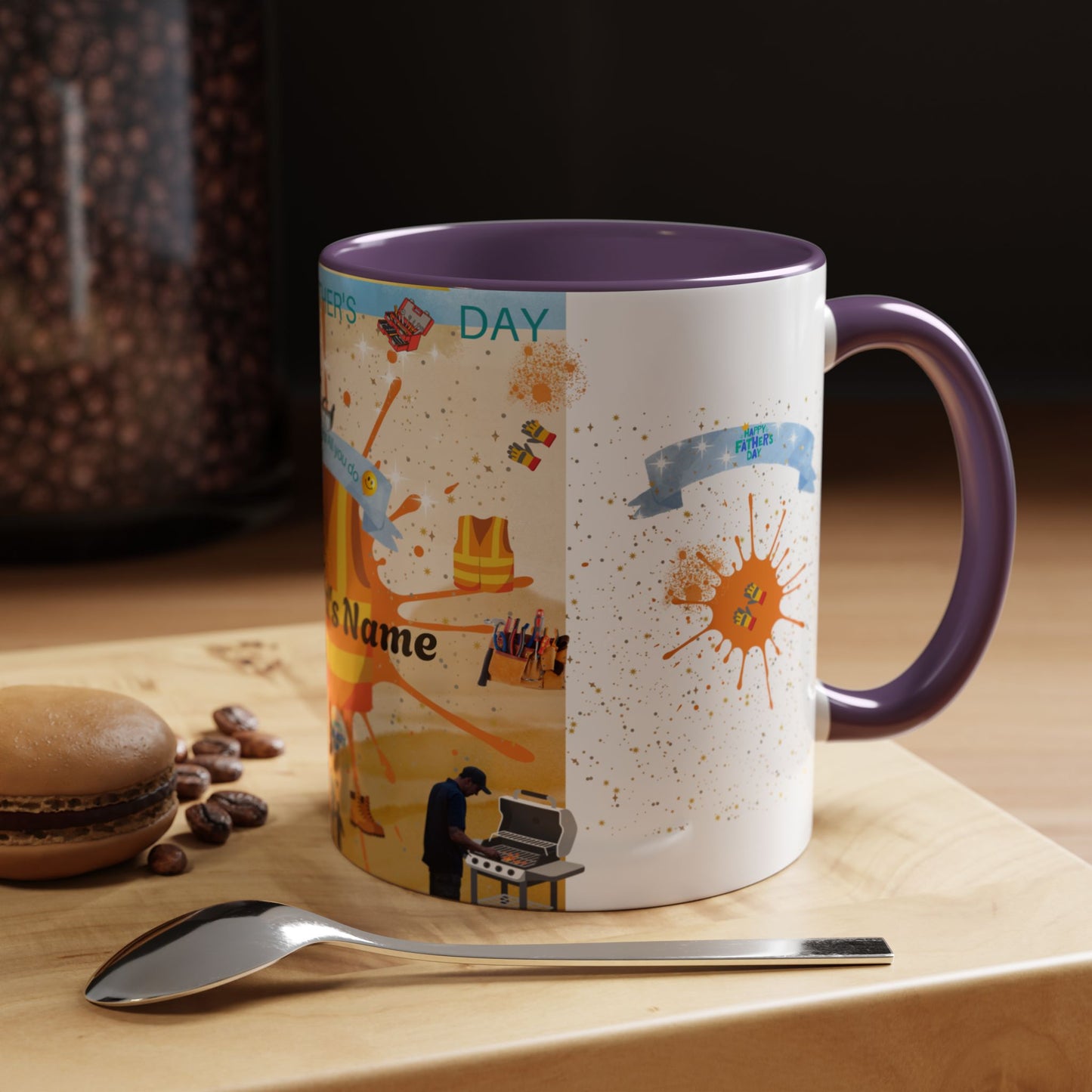 Personalized Fathers Day Coffee Mug Put Dad's Name Accent 11oz