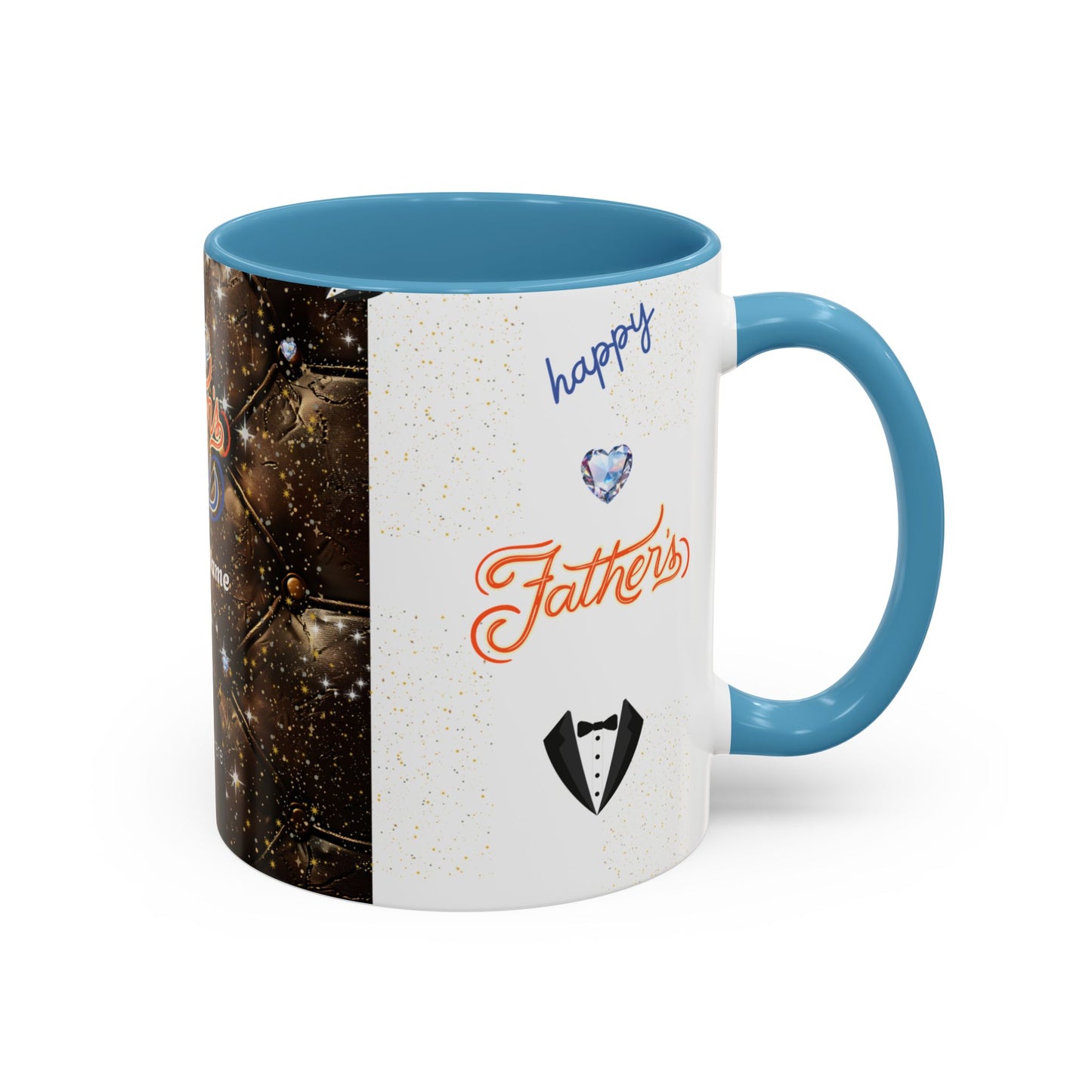 Personalized Fathers Day Coffee Mug Happy Fathers Day Photo & Name Accent Mug