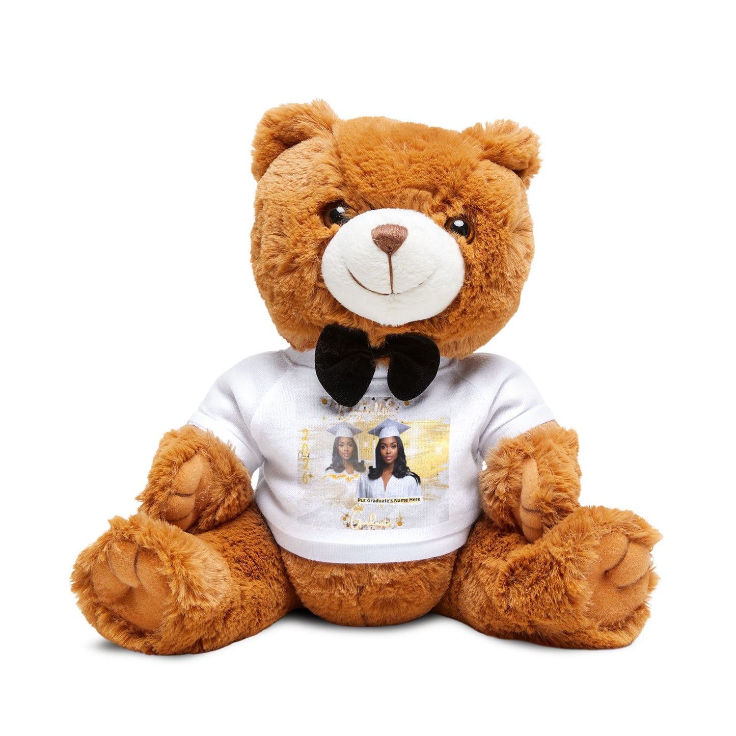 Teddy Bear Custom Photo with Personalized T-Shirt.  Cute Keepsake Gift. White