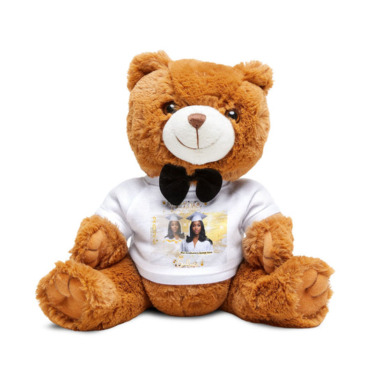 Teddy Bear Custom Photo with Personalized T-Shirt.  Cute Keepsake Gift. White