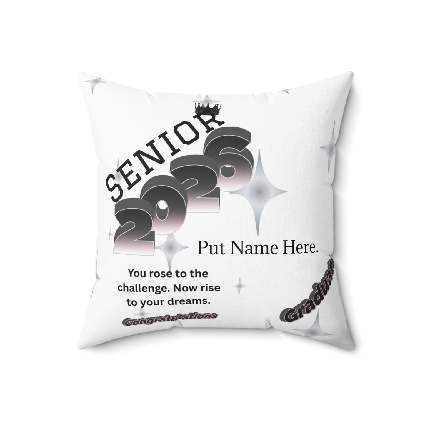 Personalized Graduation Pillow Custom Photo & Name Senior 2025 Keepsake. Add name to front and back.