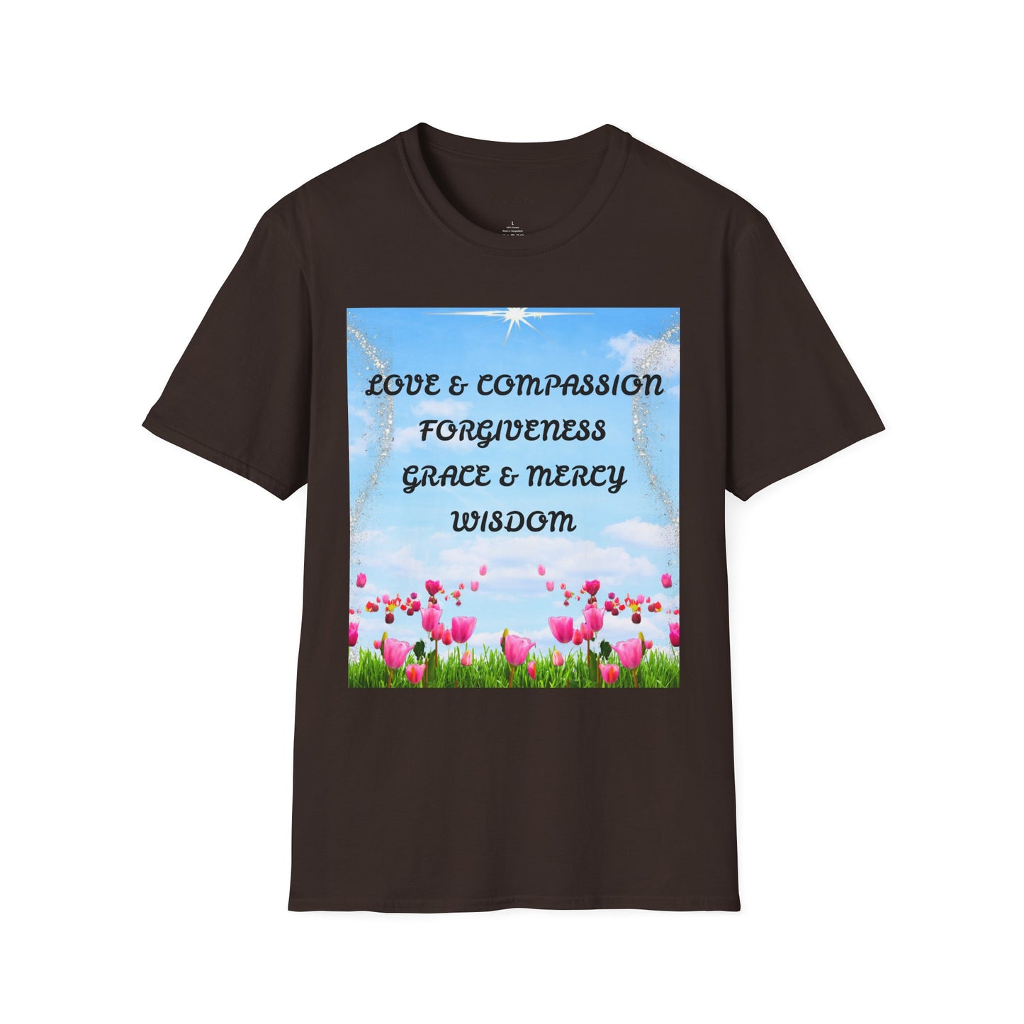 Inspirational Faith T Shirt Love & Compassion, Forgiveness, Grace & Mercy