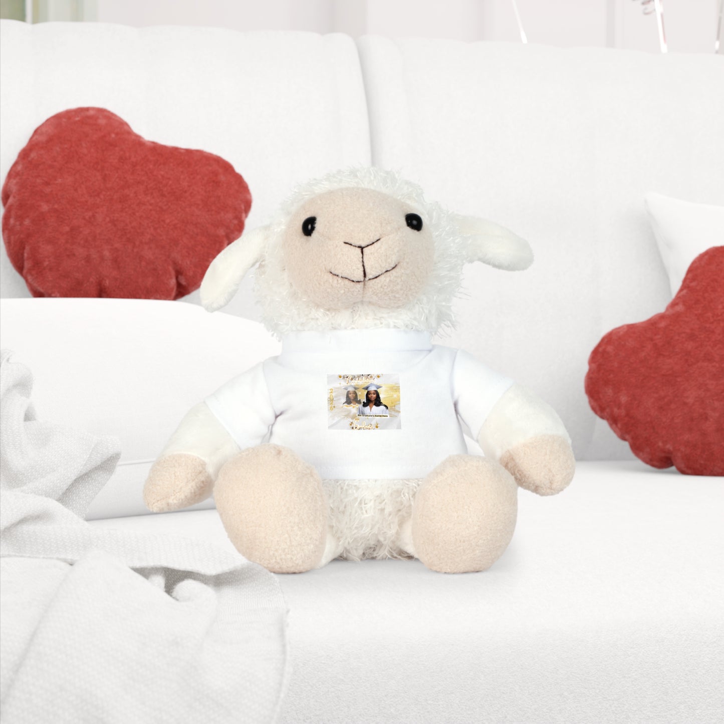 Teddy Bear Personalized Photo with Custom T‑Shirt, Keepsake Plush Gift. White