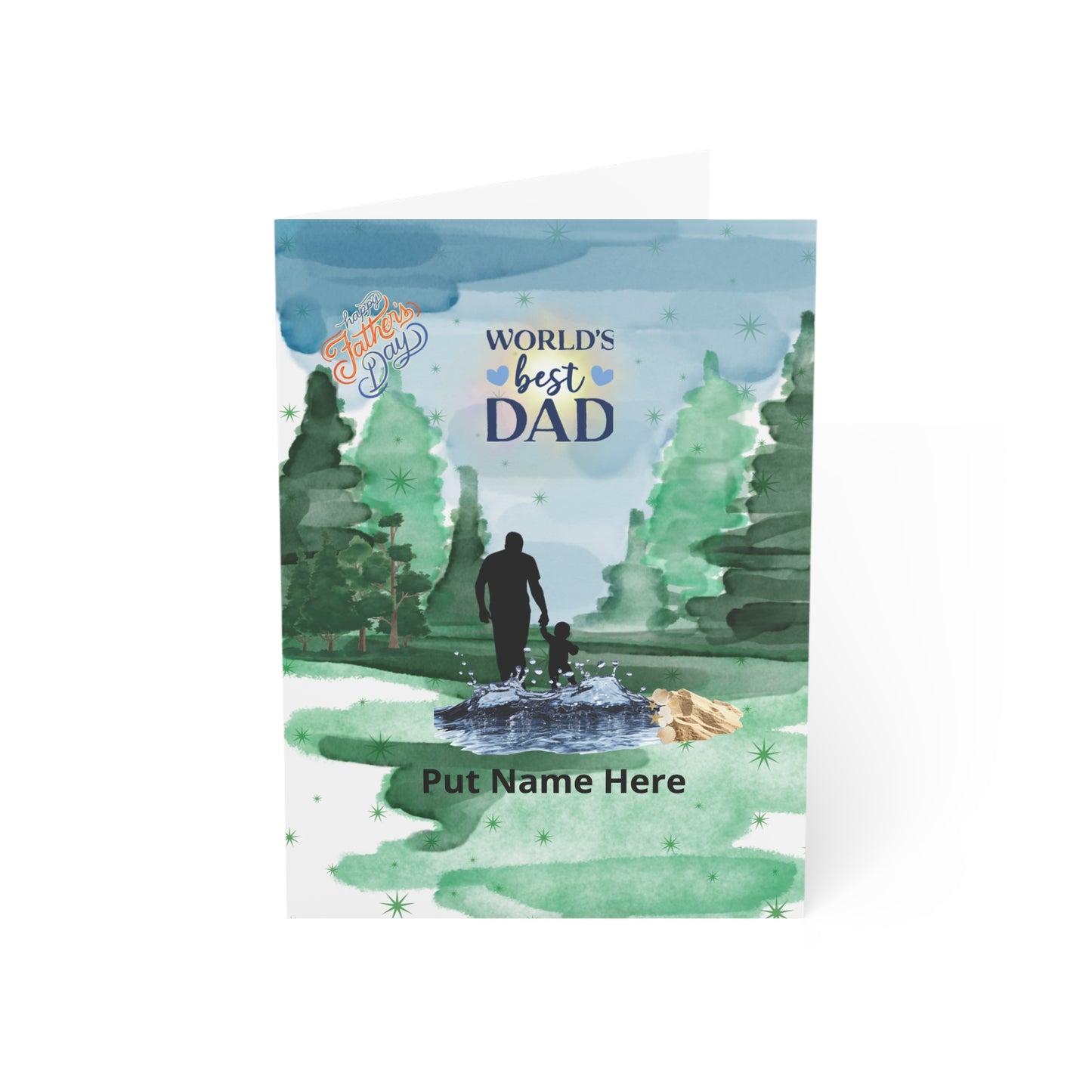 World's Best Dad Personalized Greeting Card Father’s Day Card with Name: Physical Product.