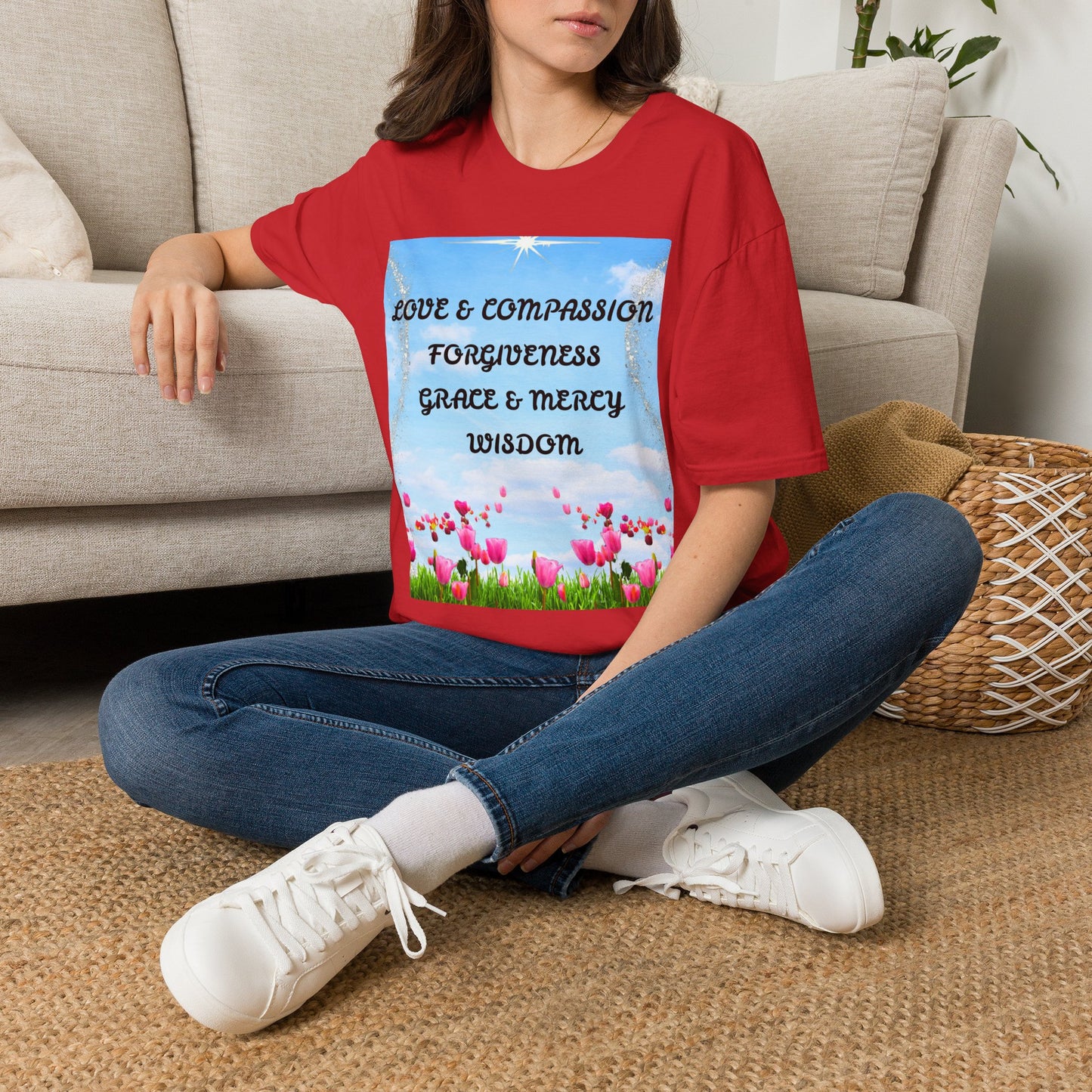 Inspirational Faith T Shirt Love & Compassion, Forgiveness, Grace & Mercy