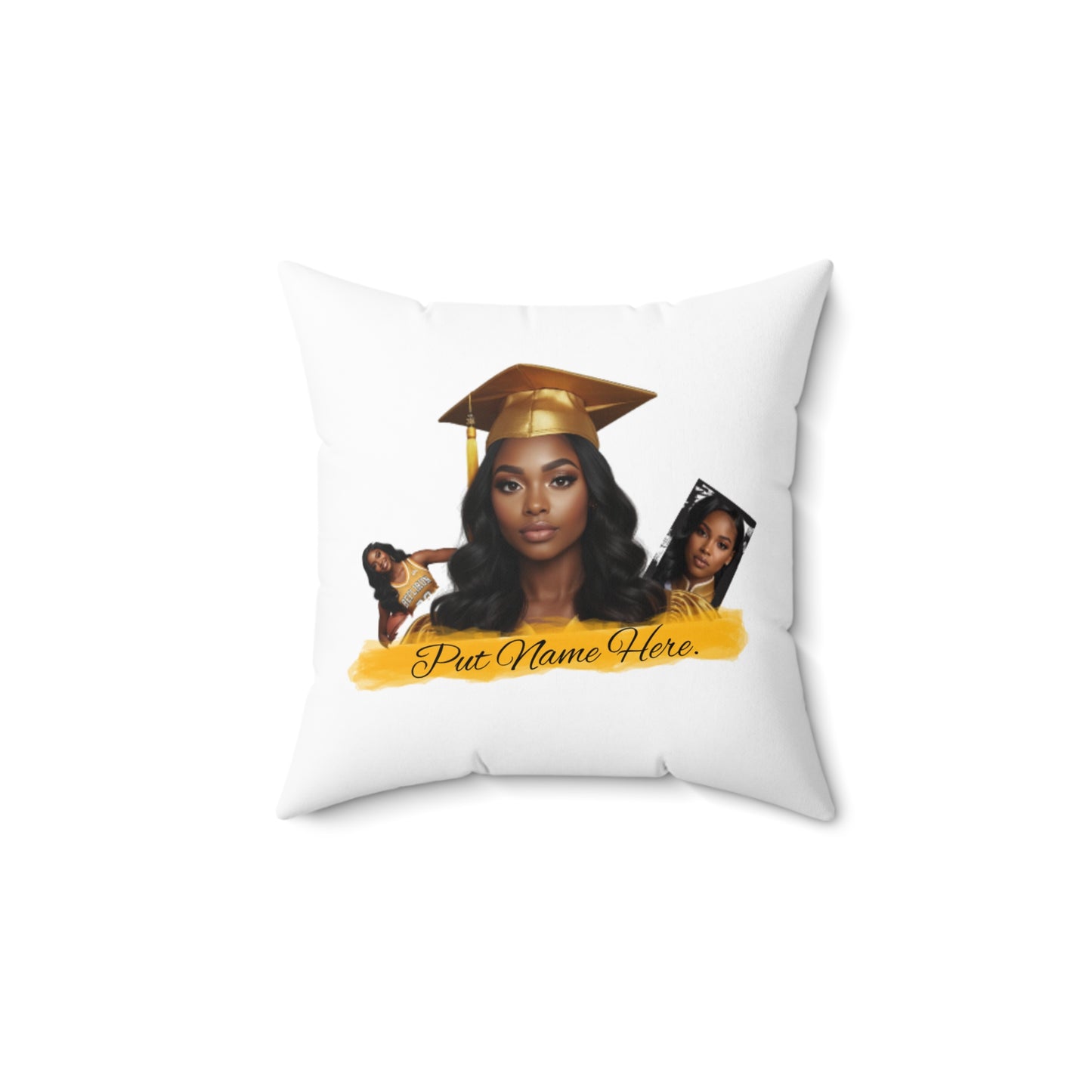 Graduation Photo Pillow Personalized Grad Throw Pillow with Cap & Name