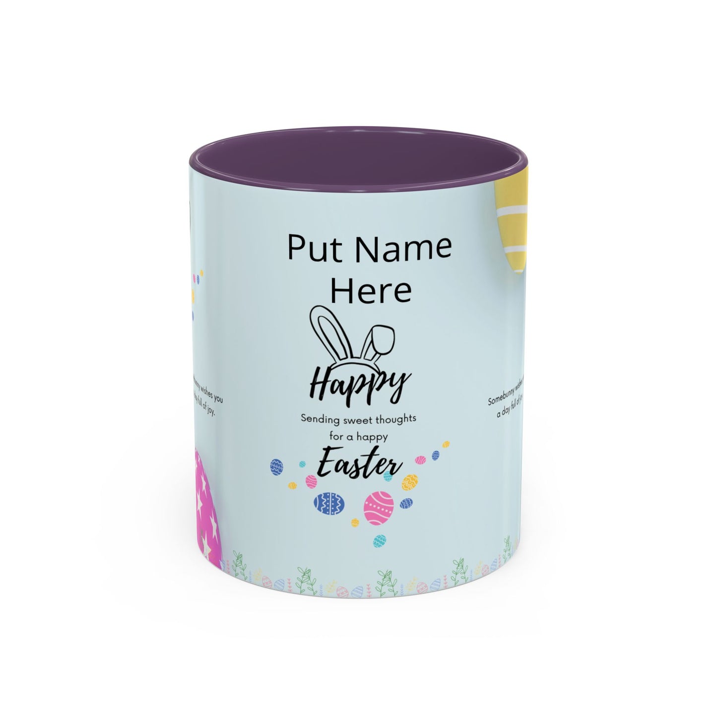 Personalized Easter Coffee Mug — Happy Easter Accent Mug with Name