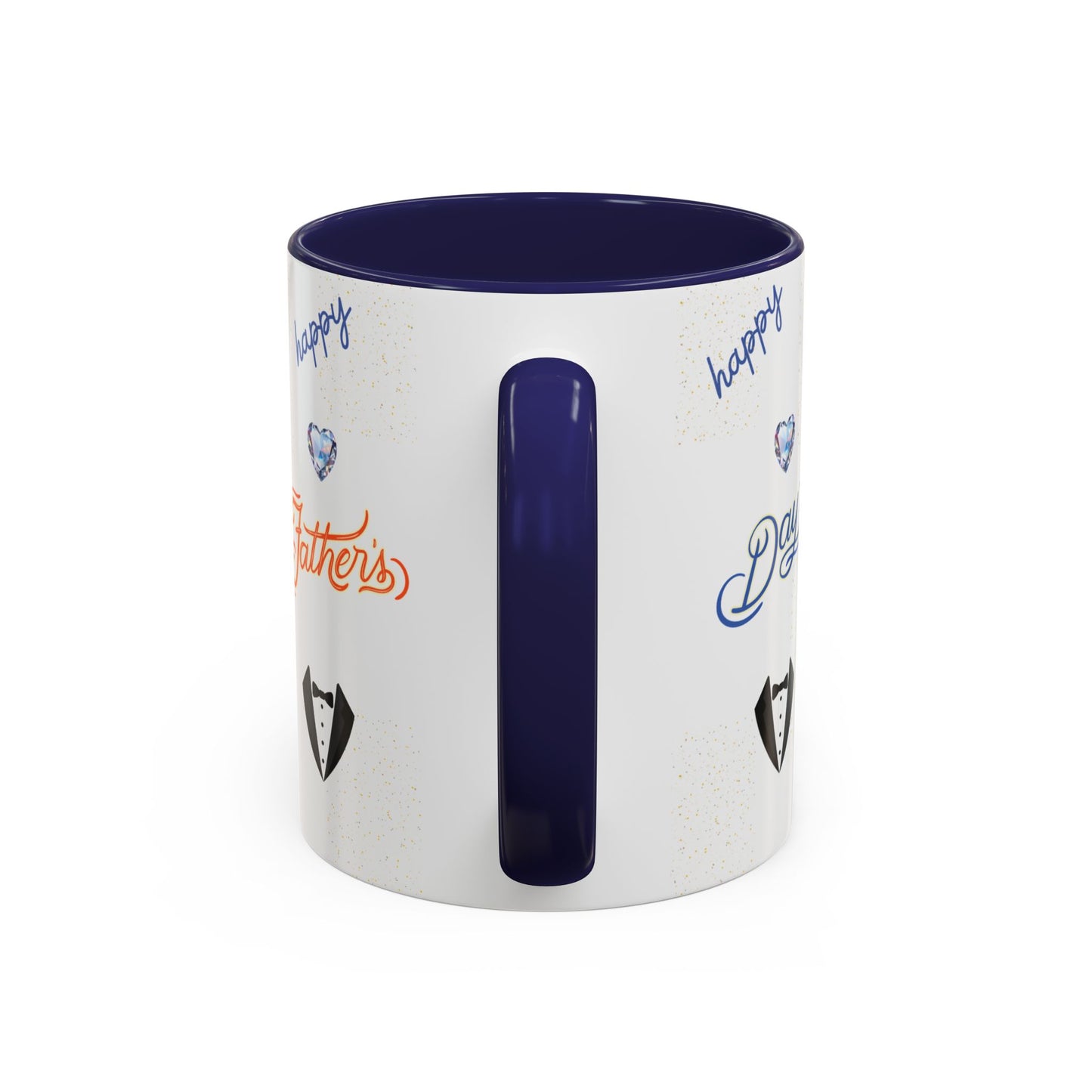 Personalized Fathers Day Coffee Mug Happy Fathers Day Photo & Name Accent Mug