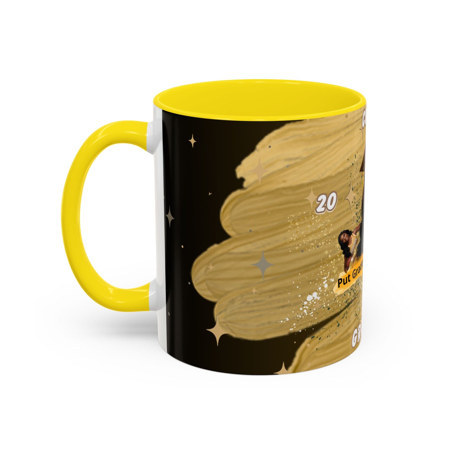 Mug: Congrats Graduate Personalized Accent Coffee Mug. Custom Name & Photo Graduation Gift (11oz)