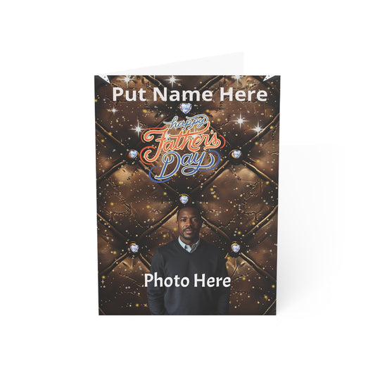 Personalized Father’s Day Greeting Card Custom Photo & Name: Physical Product