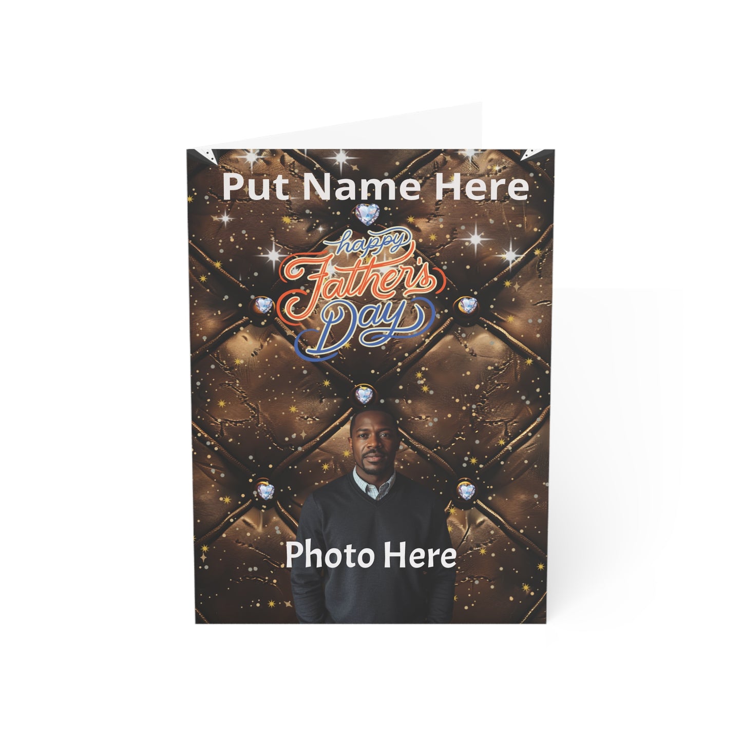 Personalized Father’s Day Greeting Card Custom Photo & Name: Physical Product
