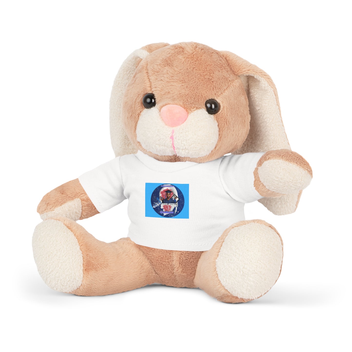 Teddy Bear Plush Toy. Personalize photo and name. Blue