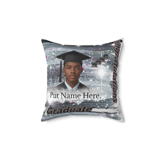 Personalized Graduation Pillow Custom Photo & Name Senior 2025 Keepsake. Add name to front and back.