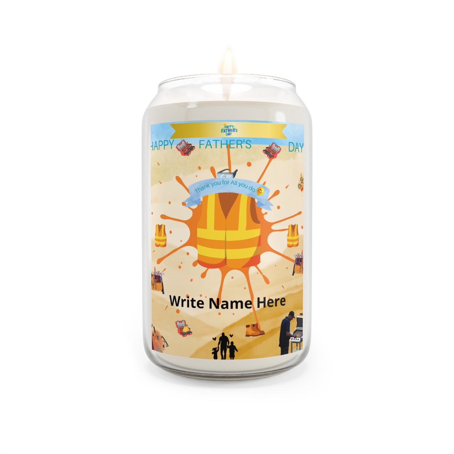 Fathers Day Candle Personalized Scented Soy Candle 13.75oz (Add Name)