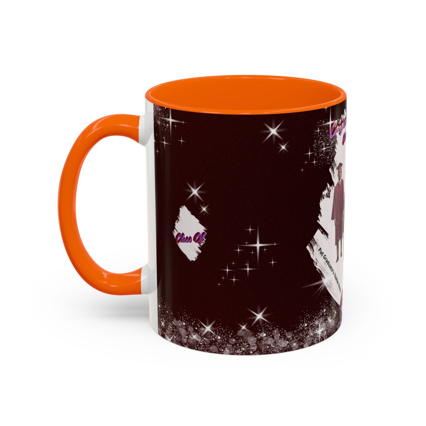 Graduation 2026 Accent Coffee Mug – Personalized Grad Cap Class of 2026 Keepsake