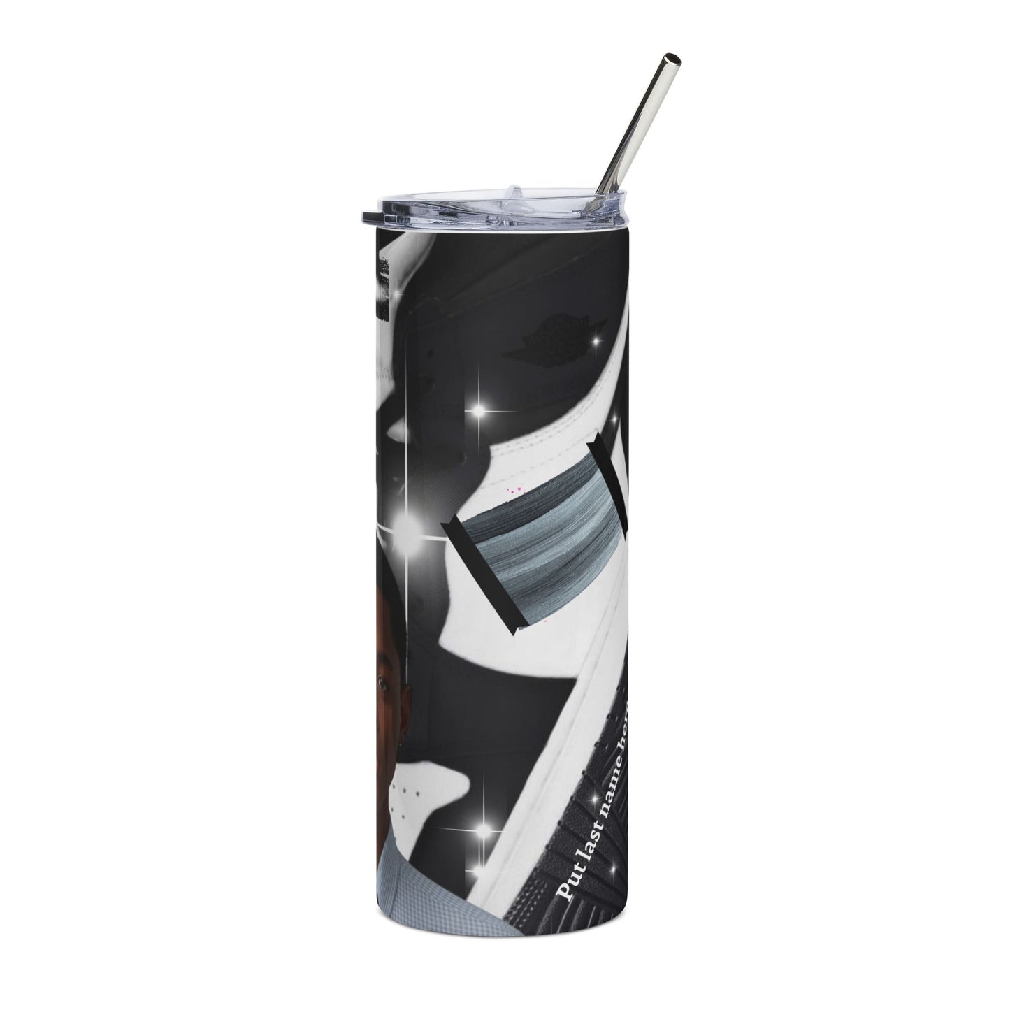 20oz Stainless Steel Tumbler — Personalized Graduate Portrait with Cap & Gown Design