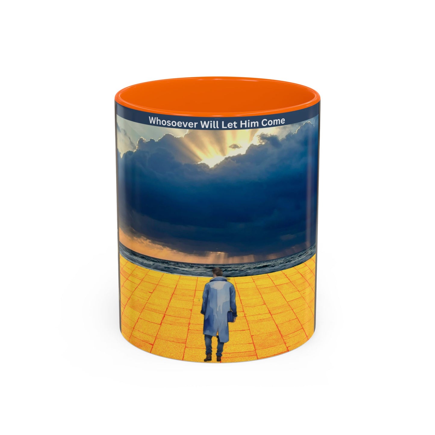 Coffee Mug — 'Whosoever Will Let Him Come' Inspirational Scenic Accent Mug (11/15 oz)