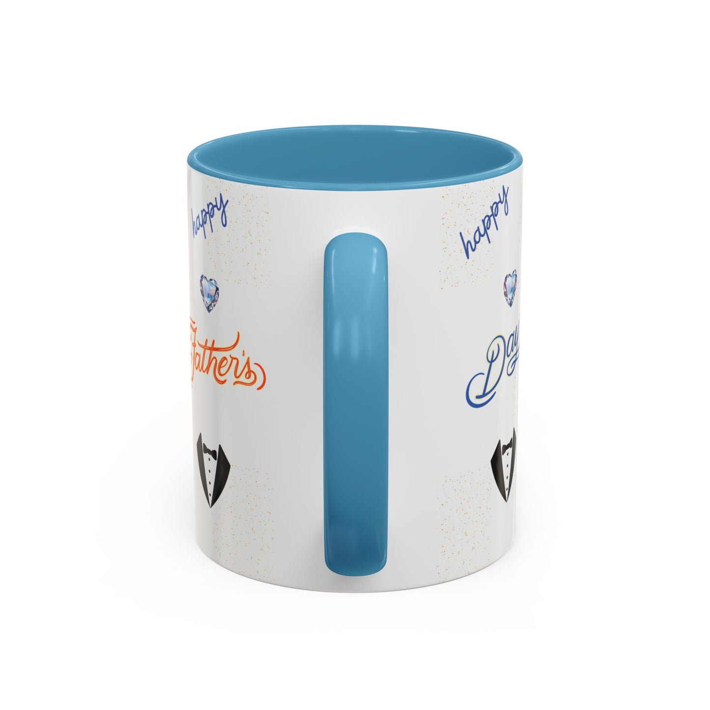 Personalized Fathers Day Coffee Mug Happy Fathers Day Photo & Name Accent Mug