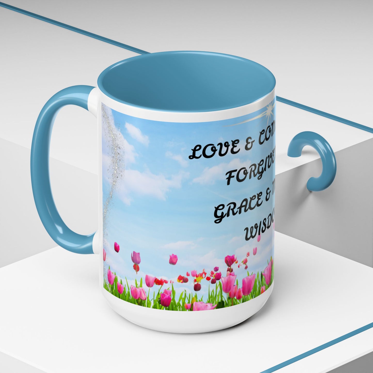 Inspirational Love & Compassion Coffee Mug — 11/15oz Accent Floral Mug
