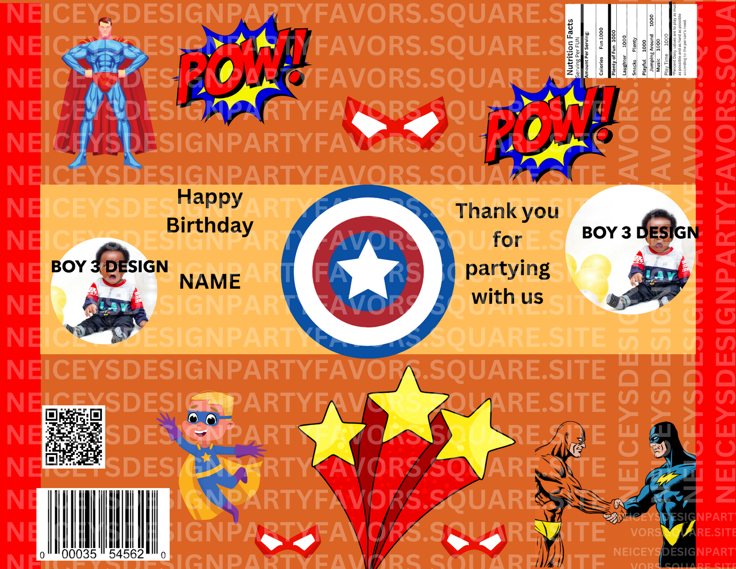 Custom Made: Party Favor Crispy Rice Treat 7 Pack