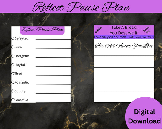 A 5 pack printable planner to reflect on Life challenges and successes.