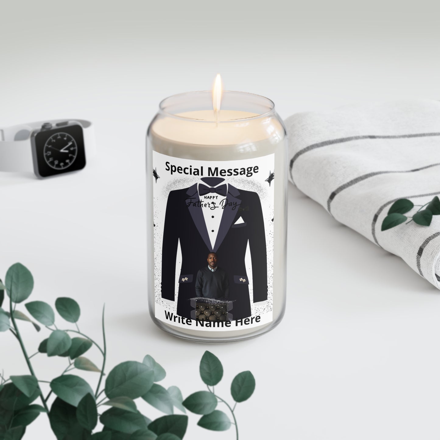 Personalized Special Message Soy Candle Custom Name & Photo Memorial Tribute Candle, 13.75 oz