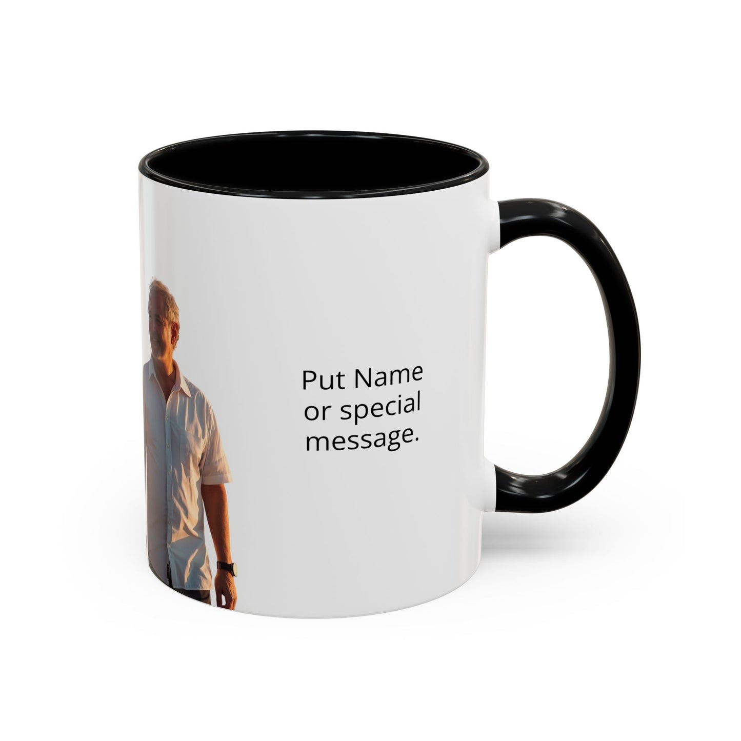 Personalized Photo Accent Coffee Mug Custom Name or Message