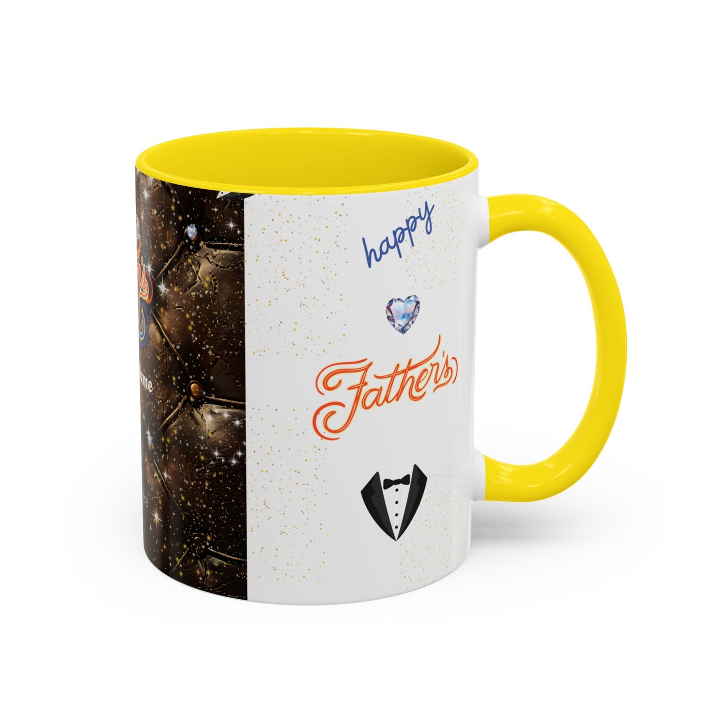 Personalized Fathers Day Coffee Mug Happy Fathers Day Photo & Name Accent Mug