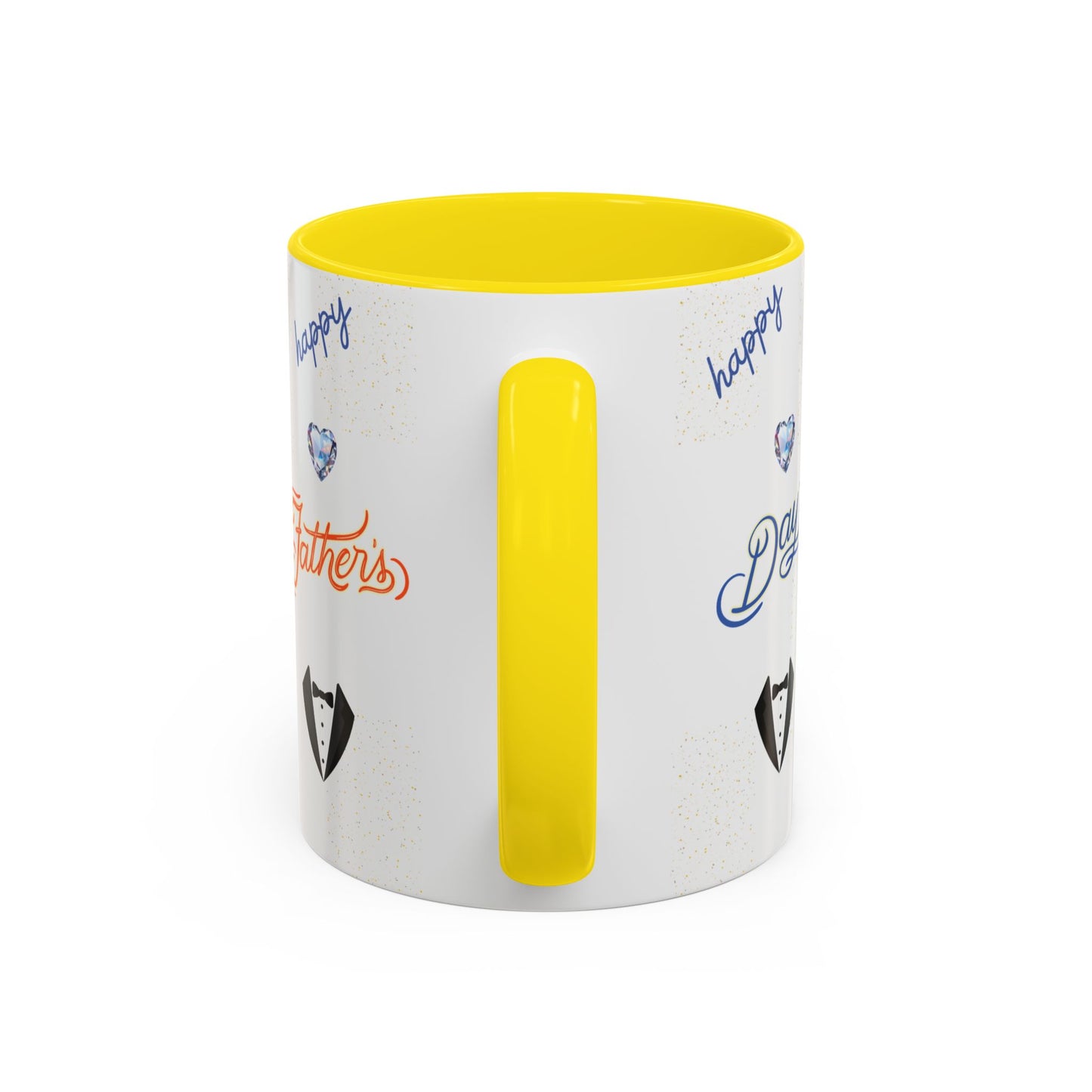 Personalized Fathers Day Coffee Mug Happy Fathers Day Photo & Name Accent Mug