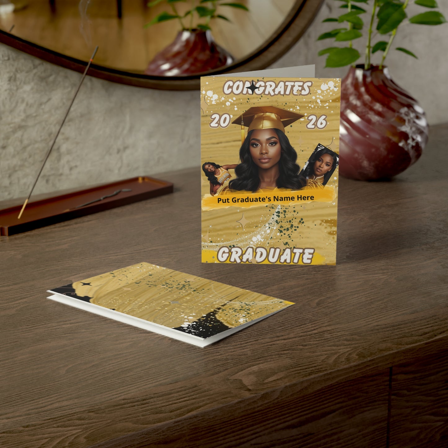 Greeting Card: Graduation Photo. Custom Congrats Graduate 2026, personalize photo and name.