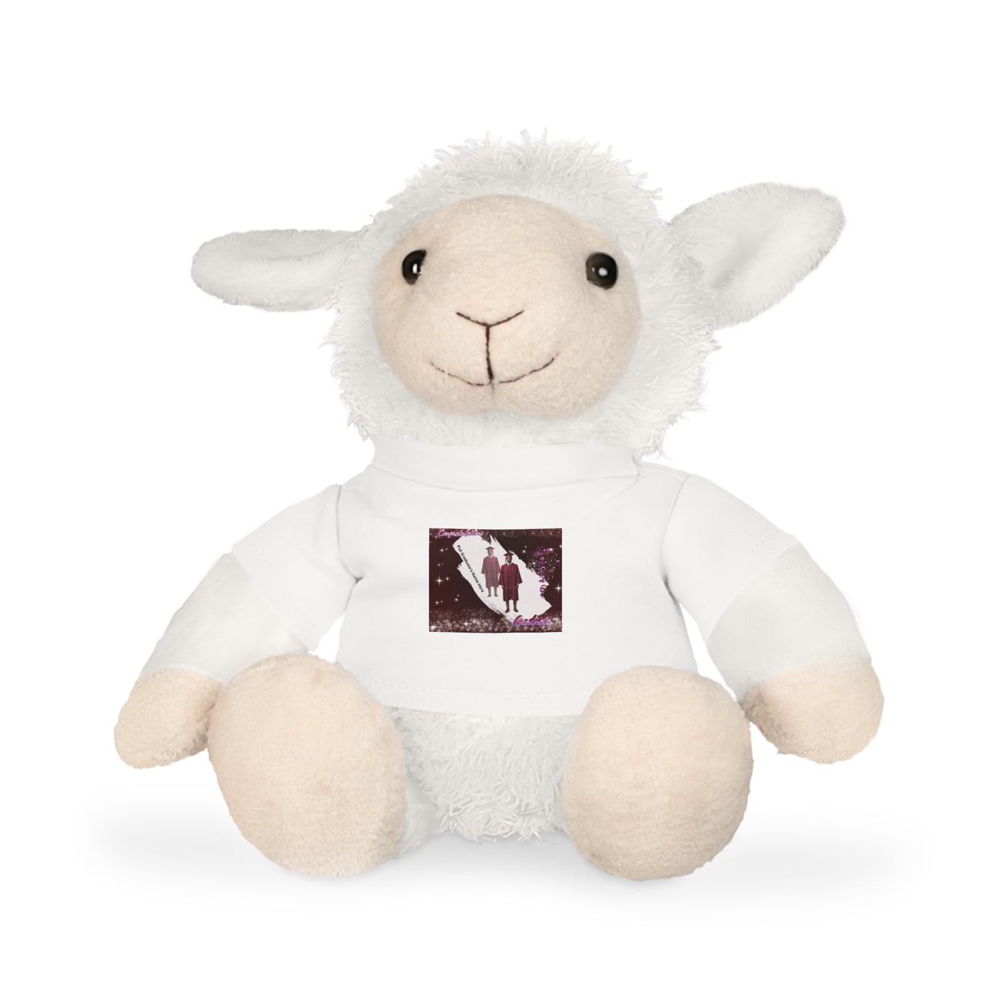 Teddy Bear Stuffed Bear Plush Graduation, personalize photo and name T-Shirt, Winter Couple Silhouette Design. Mahogany/Deep Red