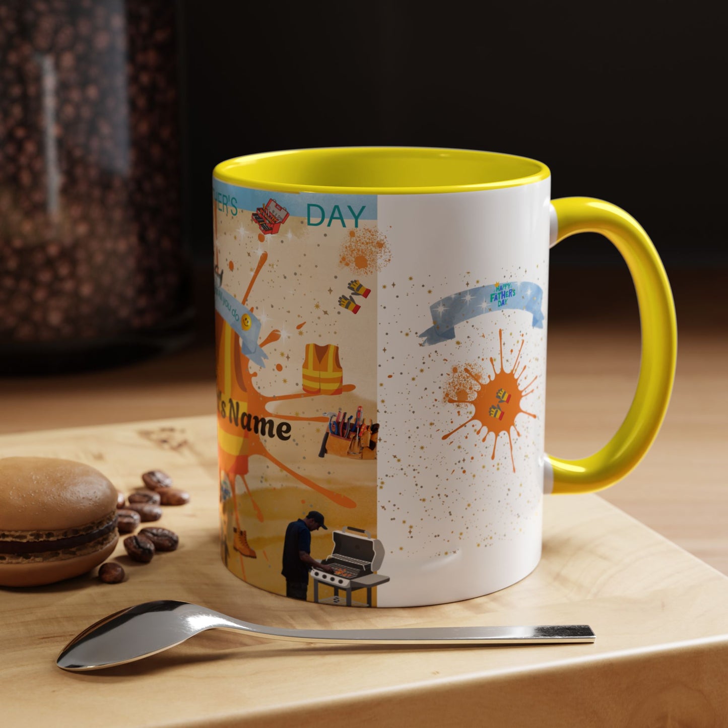 Personalized Fathers Day Coffee Mug Put Dad's Name Accent 11oz