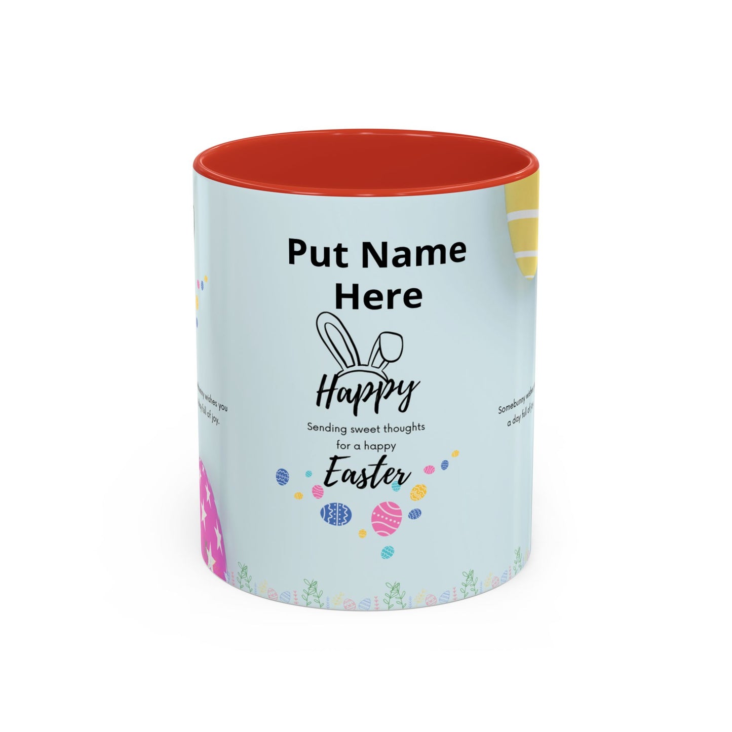 Personalized Easter Coffee Mug — Happy Easter Accent Mug with Name