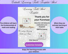 Load image into Gallery viewer, Learning Table: Editable Tabletop Learning Sheet Template You Edit yourself or keep the original design. Free vending machine template.
