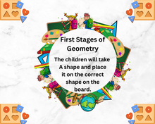 Load image into Gallery viewer, Matching Shapes Activity with printable cards and board.
