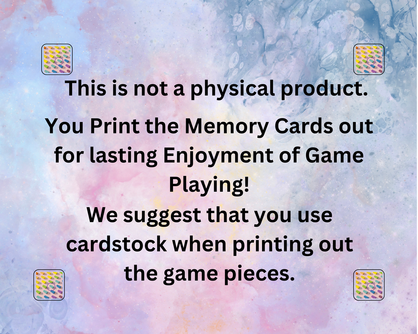 Memory Card Game Set 1. Help Grow and protect your Brain! Random pictures.