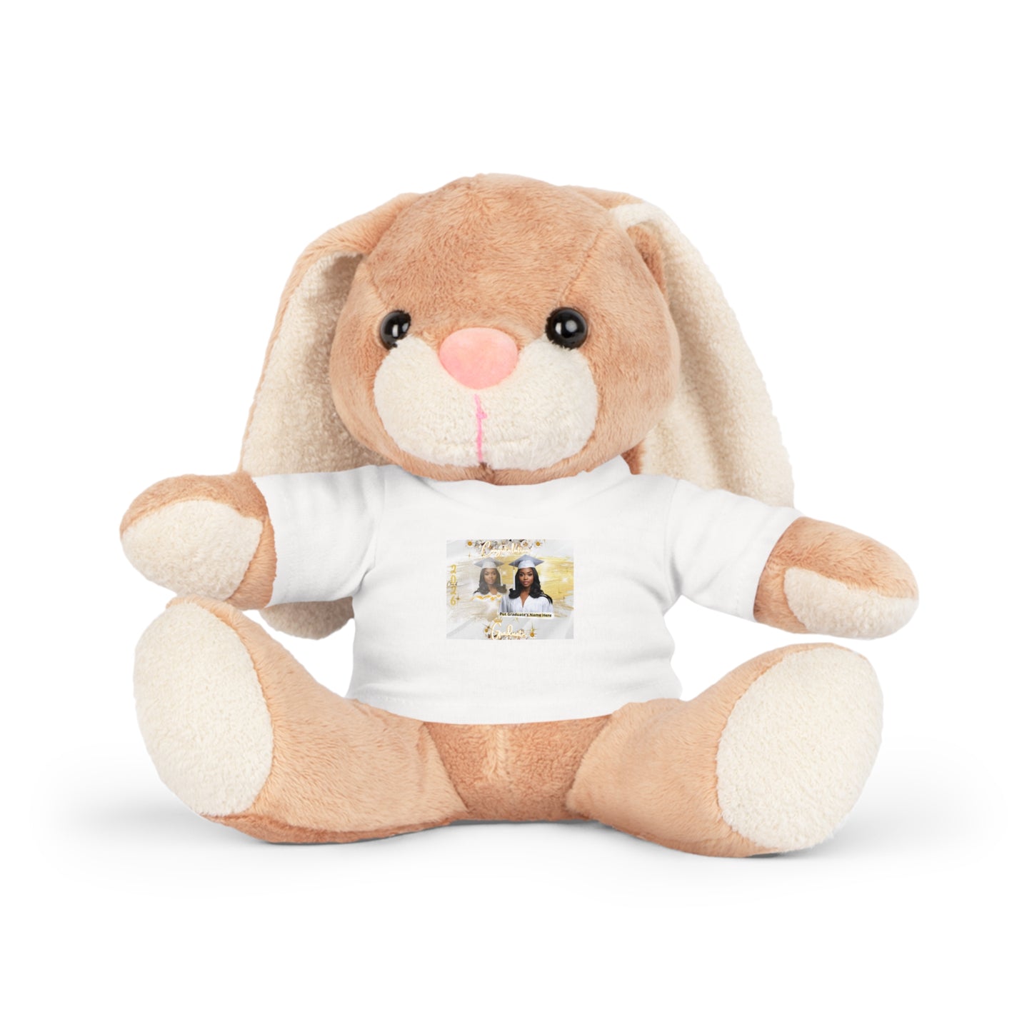 Teddy Bear Personalized Photo with Custom T‑Shirt, Keepsake Plush Gift. White