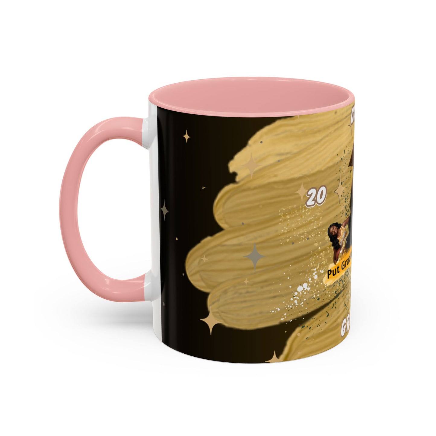 Mug: Congrats Graduate Personalized Accent Coffee Mug. Custom Name & Photo Graduation Gift (11oz)