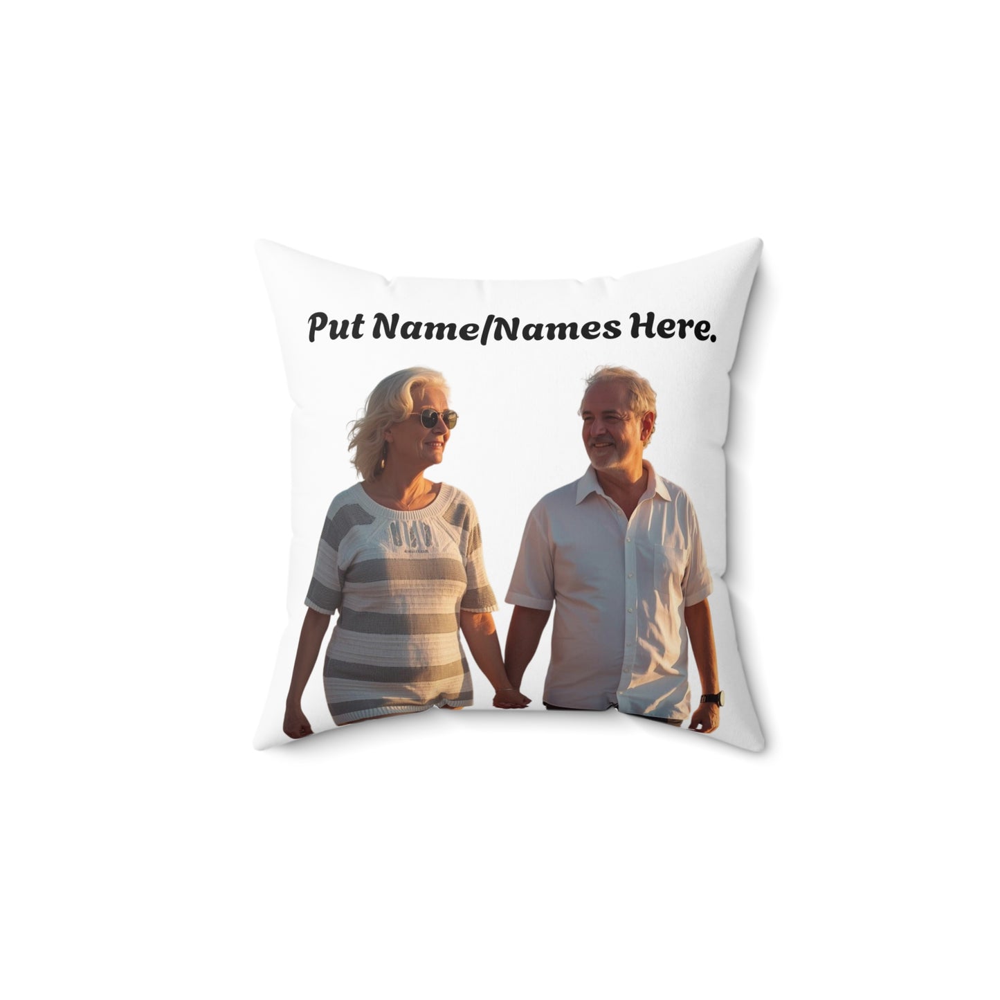 Personalized Photo Pillow Custom Names & Message Throw Pillow for Parents