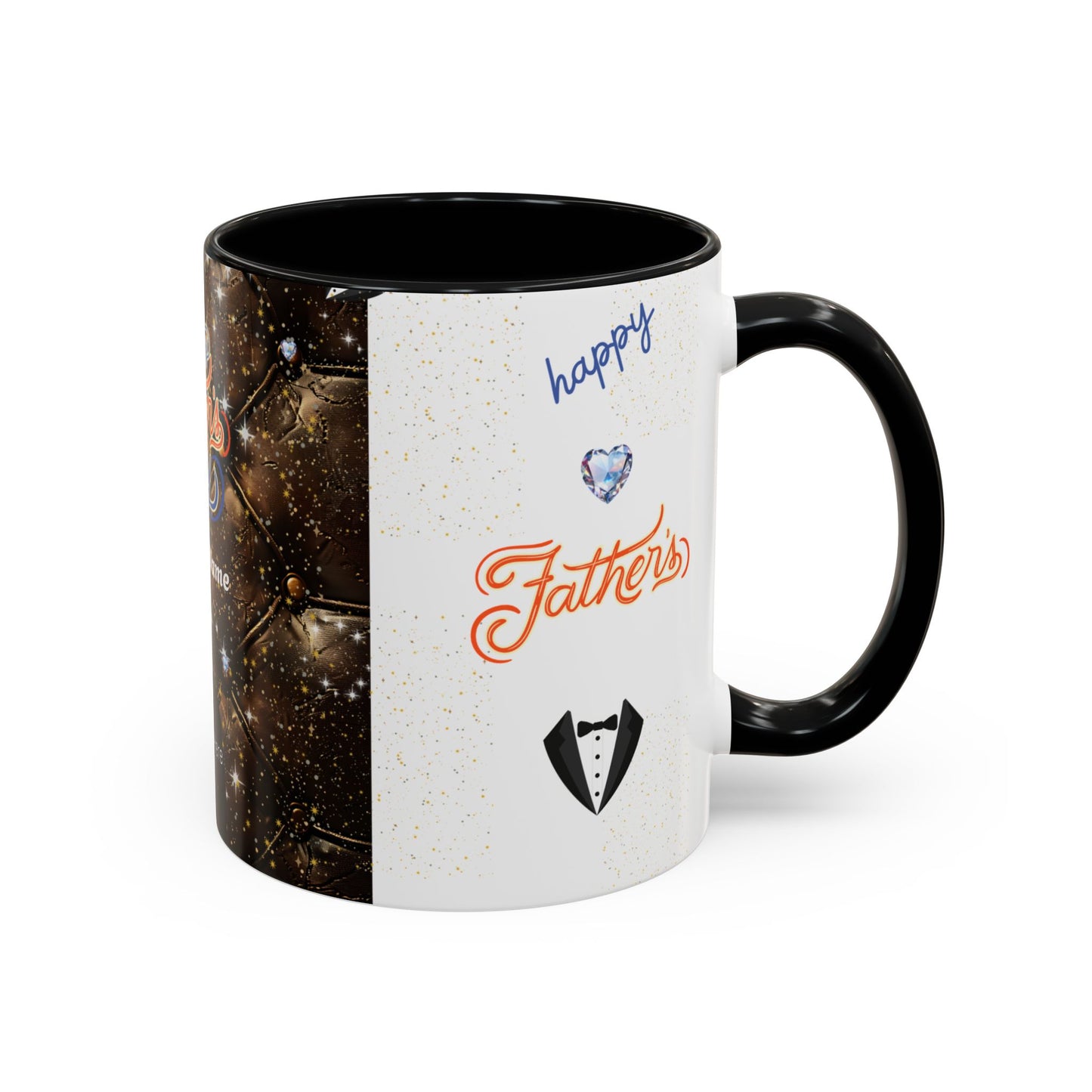 Personalized Fathers Day Coffee Mug Happy Fathers Day Photo & Name Accent Mug